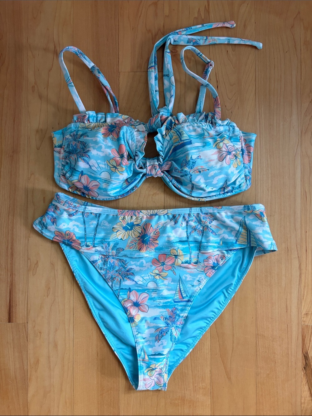 Kenny Flowers Blue Tropical Floral Bikini